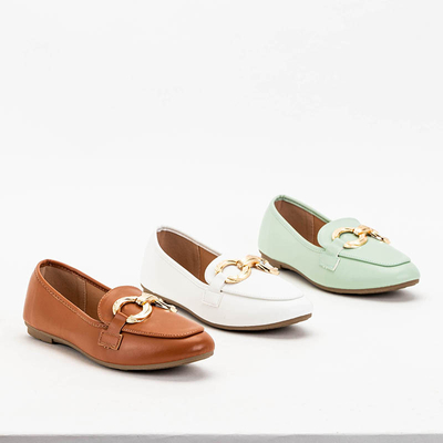 OUTLET Hnedé dámske mokasíny so zdobením Pyolens - Obuv