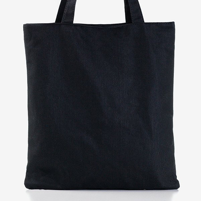 Dámska čierna taška s ozdobným odznakom - Kabelky