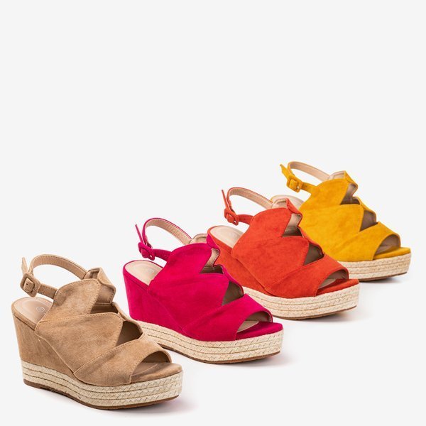 Oranžové dámské sandály na klíně Orsa - Obuv 1