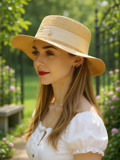 Royalfashion Dámsky slamený klobúk Grace s mašľou