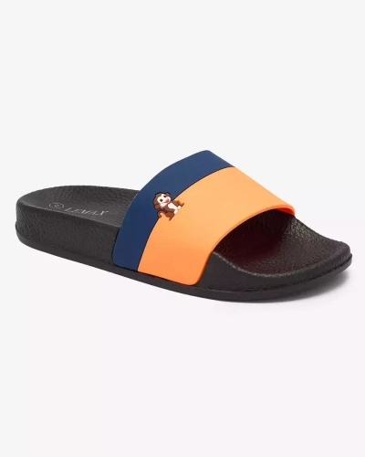OUTLET Royalfashion Oranžovo-modré dámske gumené šľapky Lierigs