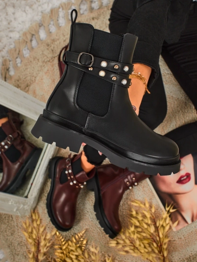 Visoki ženski gležnarji iz eko usnja Pearl Mist