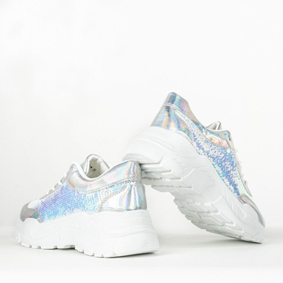 Stříbrná sportovní obuv s flitry Bling - obuv 1