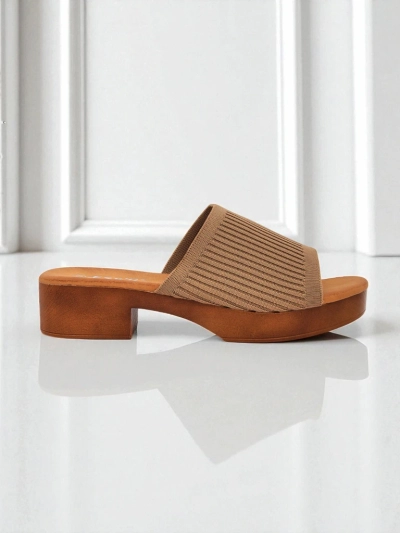 Royalfashion Ženski natikači z nizko peto Ribbed Grace