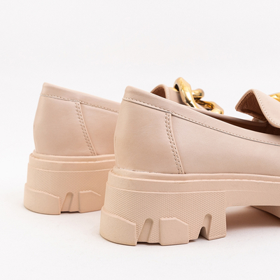 OUTLET Béžové topánky so zlatým ornamentom Lygia - Obuv