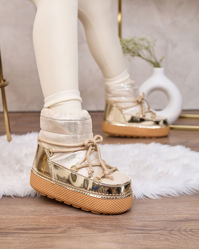 Royalfashion Dámske zlaté šnurovacie snehulky Yevnoie