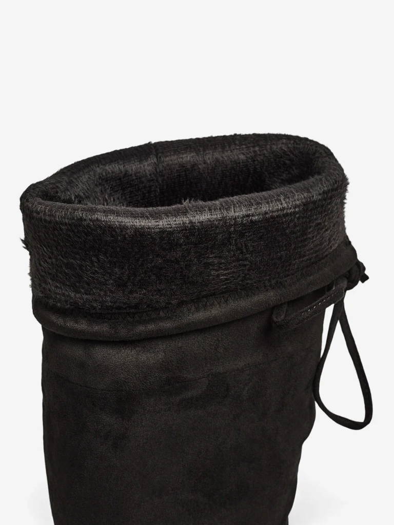 Ženski škornji nad koleno iz eko semiša s peto Eldirros