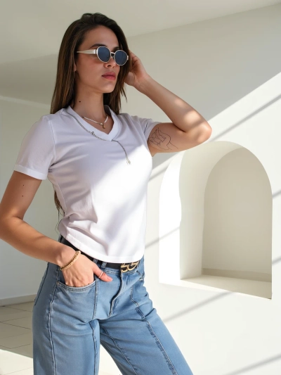 Royalfashion Dámsky bavlnený crop top