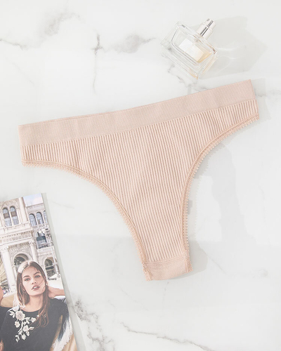 Royalfashion Béžové dámske nohavičky