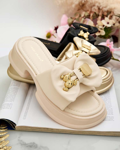 Royalfashion Dámske žabky Leminer Bow