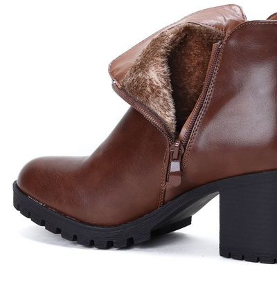 Hnědé boty na sloupku Joanne - Obuv