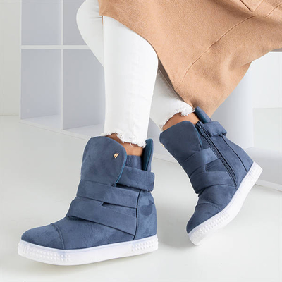 Tmavomodré tenisky na vnútornom klinovom podpätku Brisbane - Obuv