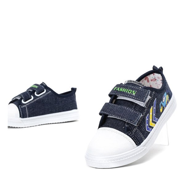 Granatowe tenisówki chłopięce na rzepy Condi - Obuwie