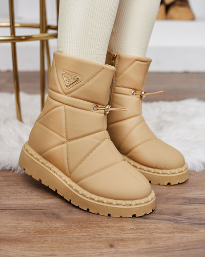 Royalfashion Camel dámske čižmy a'la snow boots Oterika