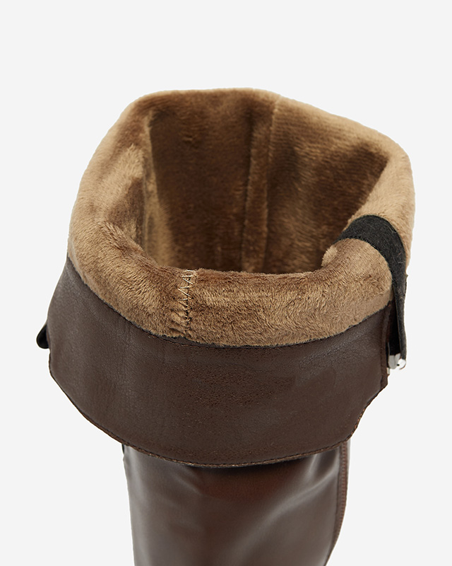 Dámske nadkolienky z ekokože hnedej farby Orikas - Obuv