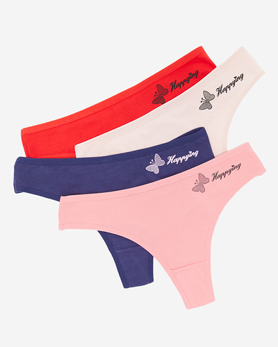 Klasické ružové bavlnené dámske tangá - Spodná bielizeň