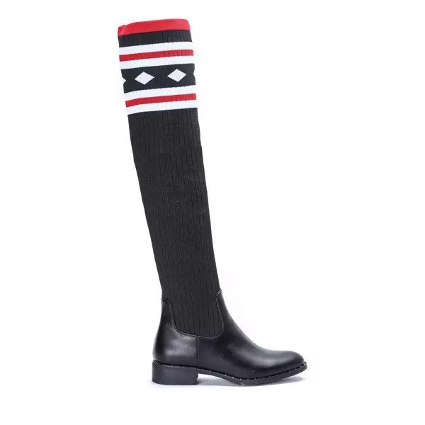 OUTLET Čierne čižmy a'la plochá ponožka Salvia- Topánky