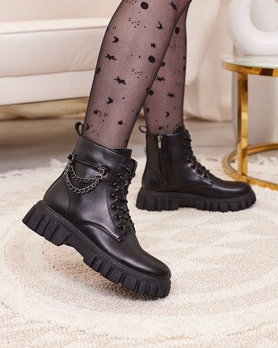 Royalfashion Dámske bagger čižmy z ekokože v čiernej farbe Stiifer