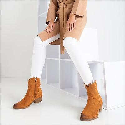 Hnedé kovbojské topánky a'la Sahara - Obuv