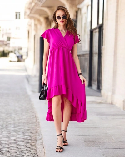 Royalfashion Dámske midi šaty s asymetrickým lemom