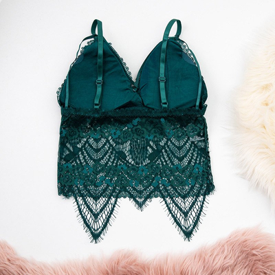 Podprsenka bralette zo zelenej čipky - Spodná bielizeň
