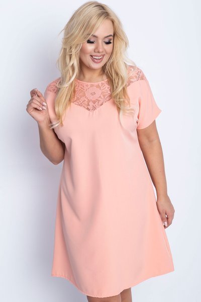 Oranžové šaty PLUS VELIKOST - Šaty 1