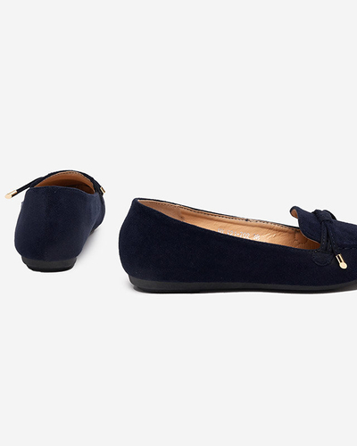 Dámske tmavomodré mokasíny s mašľou Neruki - Obuv