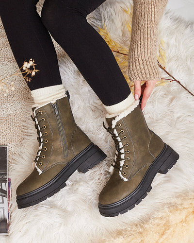 Royalfashion Dámske matné čižmy s ovčou kožou Pihophil