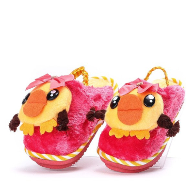 Czerwono-żólte kapcie dziecięce Pochi - Obuwie