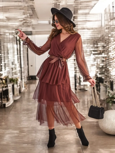 Royalfashion Dlhé šaty pre ženy s volánmi