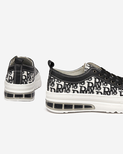 Sneakers Livia v Črno-Beli Barvi s Platformo