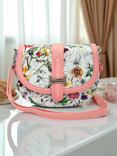 Royalfashion Majhna ženska torbica iz eko usnja z vzorcem rož Ori Elle