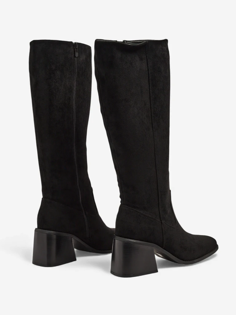 Ženski škornji eko semiš s stebričasto peto Ernala