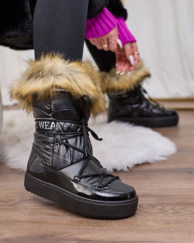Royalfashion Black slip-on boots a'la snow boots for women Gomllo
