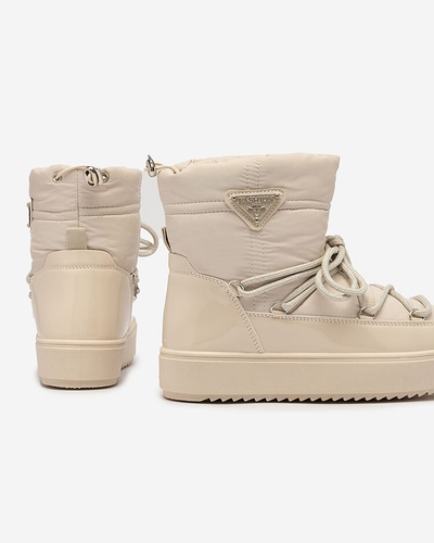 Royalfashion Dámske slip-on čižmy a'la snow boots v béžovej farbe Nevsone