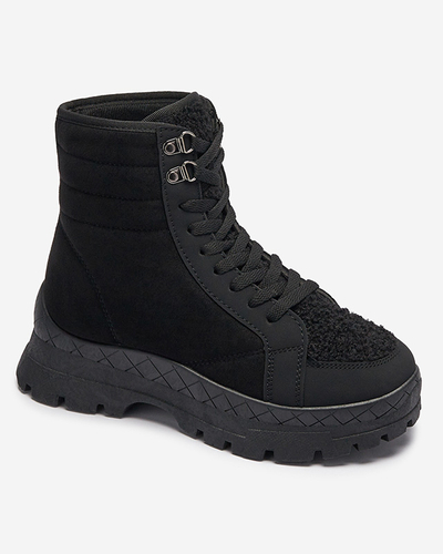 Dámske zateplené trapézy v čiernej farbe Wosser- Obuv