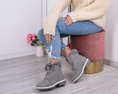 Ocieplane trapery w kolorze szarym Catalina - Obuwie