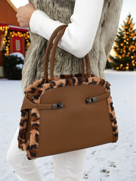 Majhna ženska torbica iz eko usnja s panterjevim vzorcem Panthory