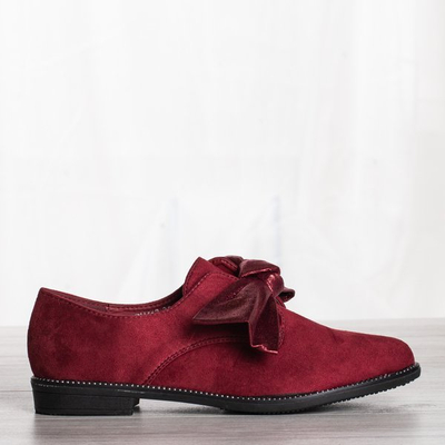 Bordové ploché topánky s mašličkou Blasea - Obuv