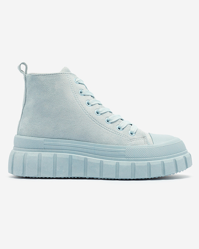 Svetlomodré dámske šnurovacie športové topánky a'la sneakers Netara - Obuv