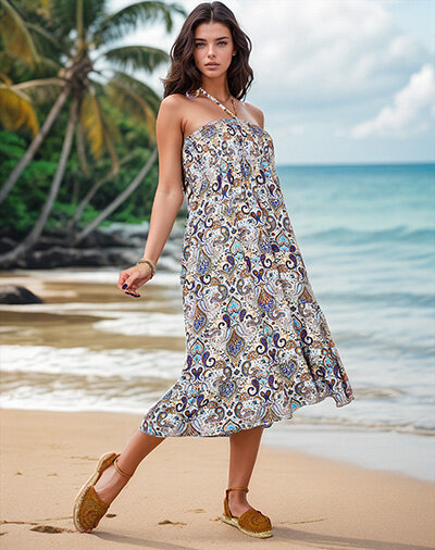 Royalfashion Dámske midi šaty s potlačou