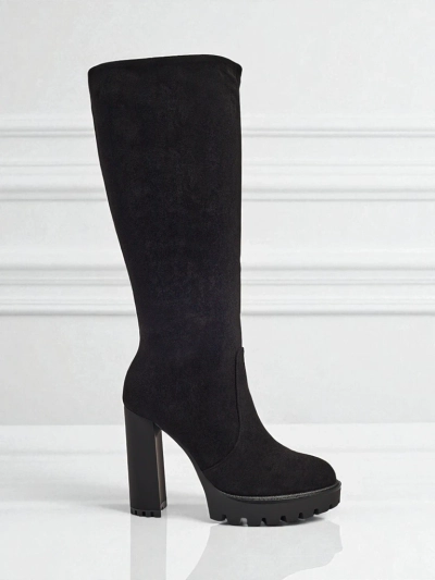 Ženski eko semiš škornji s stebričasto peto GaleNest