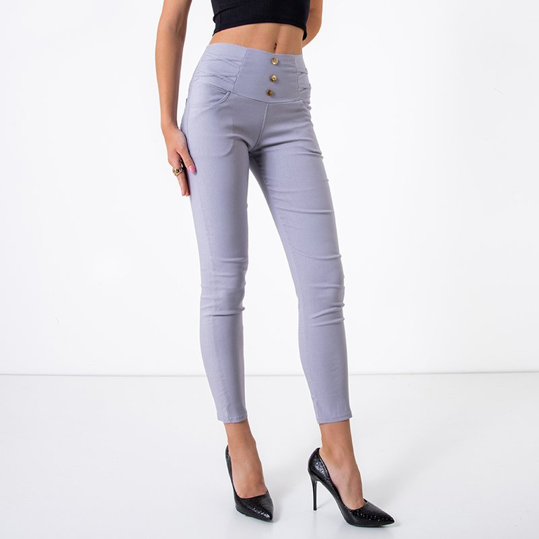 Šedé dámske trenírky s gombíkmi - nohavice