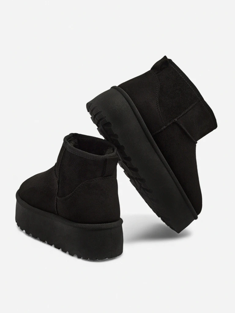 Ženski Gležnjarji Luna Črni Usnjeni Elegantni za Jesen