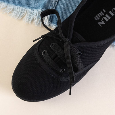 Čierne dámske tenisky so šnurovaním Ramonda - Obuv