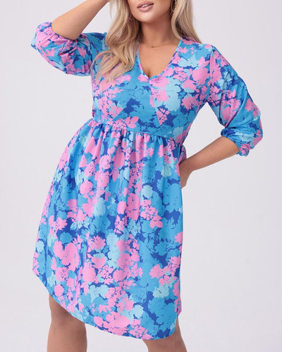 Royalfashion Dámske šaty po kolená s potlačou PLUS SIZE