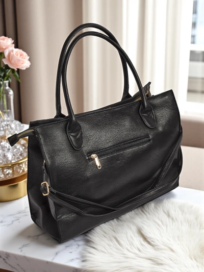 Ženska torba Aristea Nero črno eko usnje 41x31 elegantna