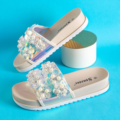 Dámske béžové sandále na platforme s ozdobou Maurelle - Obuv