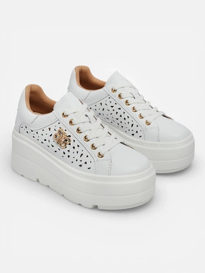 Ažurne športne ženske superge iz naravnega usnja Atelle