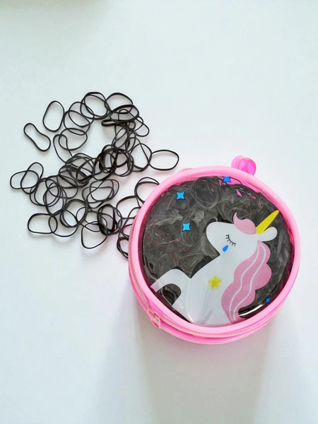 Royalfashion Večbarvne silikonske gumice za lase v okrasni embalaži